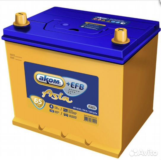 Аккумулятор 65 Ah Asia Akom