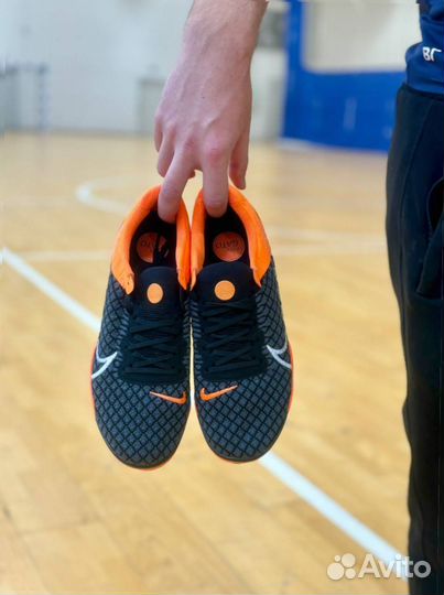 Футзалки Nike React Gato black and orange