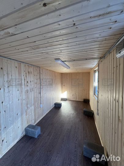 Бытовка бк-1А в вагонке и графитовом профлисте 702