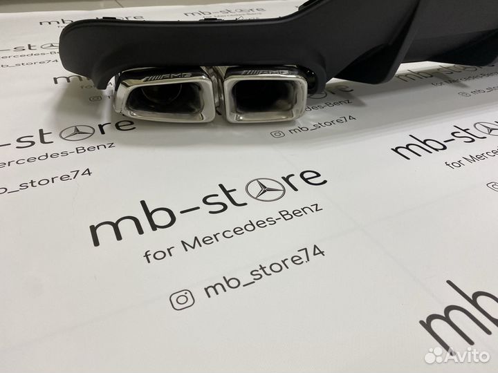 Диффузор+насадки ромб Mercedes W204 AMG 6.3 рест