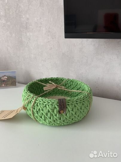 Вязанные корзины ручной работы