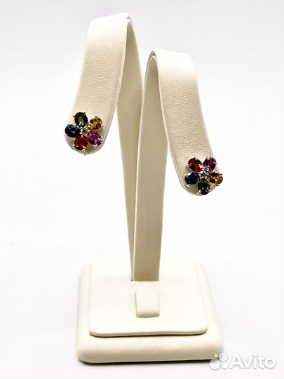 Золотые серьги с бриллиантами 750