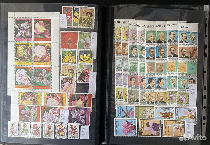 Почтовые марки по темам Розы, Орхидеи, Тюльпаны, П