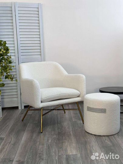 Кресло sheep Белый teddy золотой или чёрный карк