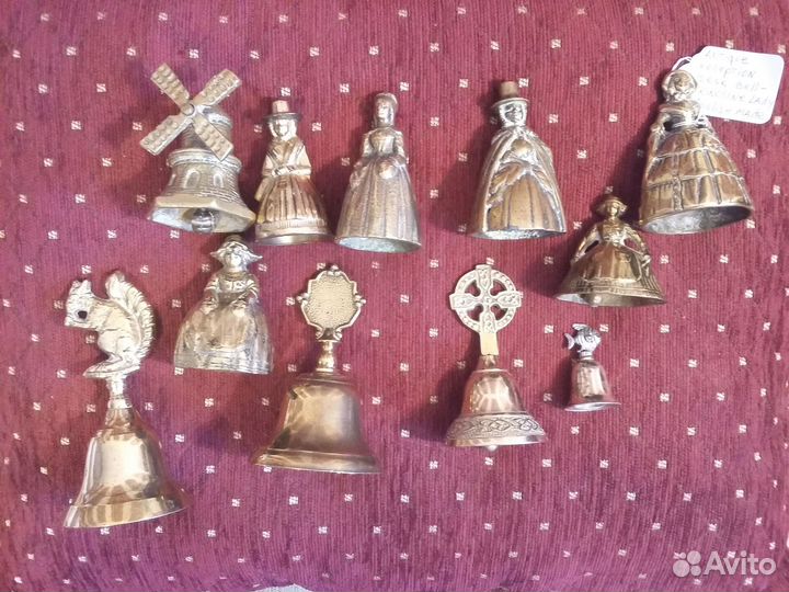 Колокольчики фарфор хрусталь стекло металл