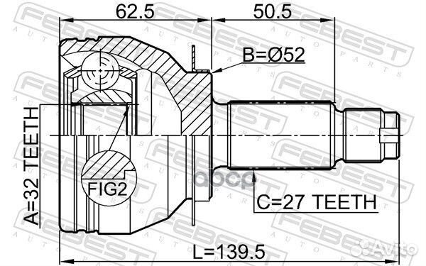 Шрус внешний перед 0810B13MT Febest