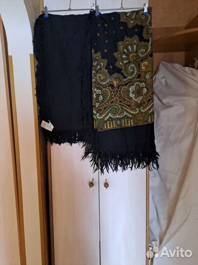 Платок шаль Павловский Посад новый времён СССР