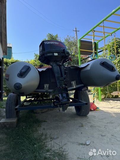 Лодка пвх, мотор Tohatsu 9.8, прицеп