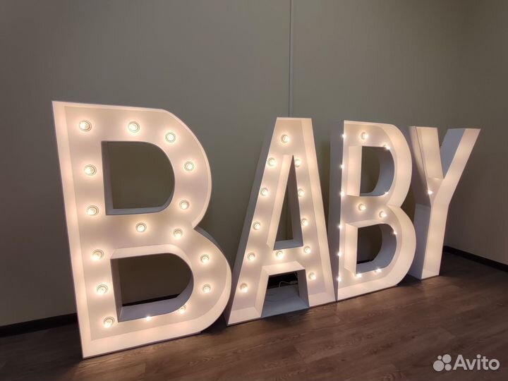 Буквы baby светящиеся