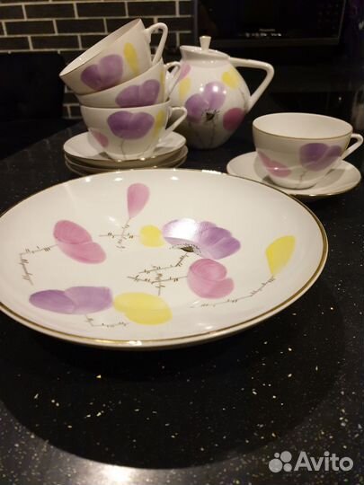 Набор чайный лфз костяной фарфор. Винтаж