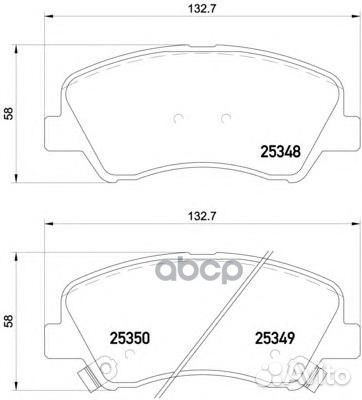 Колодки тормозные дисковые перед P18025 Brembo