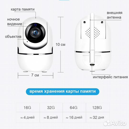 Беспроводная IP Wi-Fi камера видеонаблюдения