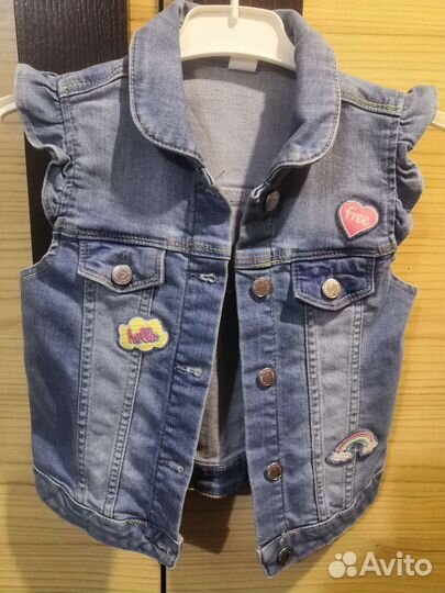 Жилетка для девочки 98- 104 джинсовая