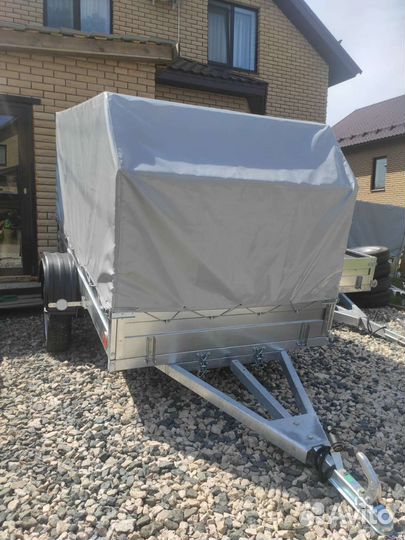 Прицеп 2,5х1,3 цинк с тентом 1,2м