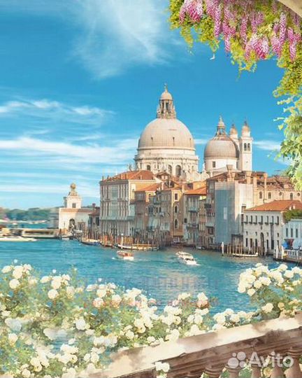 Картина по номерам 40x50 Вид на церковь Санта-Мари