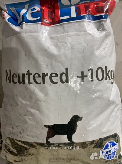 Farmina Vet Life Dog Neutered +10 kg - 12 кг