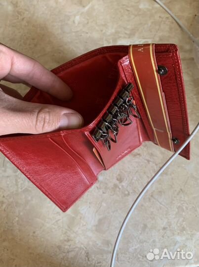 Кошелек кожа красный