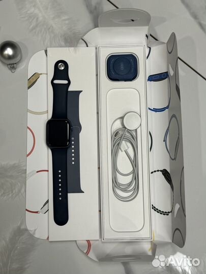 Часы apple watch 7 45 mm blue