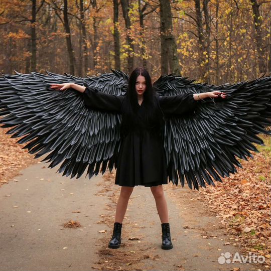 Черные и белые крылья для танцев/фотосессии
