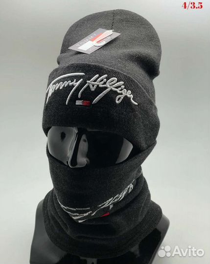 Шапка и снуд tommy hilfiger темно синий