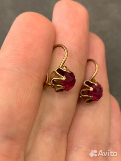 Серьги золотые 583 пробы СССР