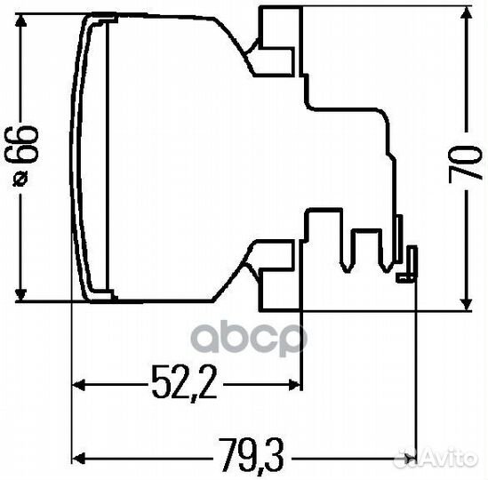 Задний фонарь С лампой, красное стекло, 2SB0090