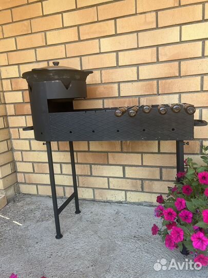 Мангал с печью под казан