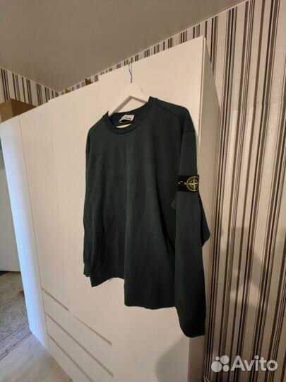 Легкий свитшот Stone Island темно зеленый XL