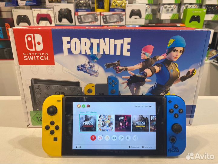 Nintendo Switch Fortnite Edition+ 4 топовые игры