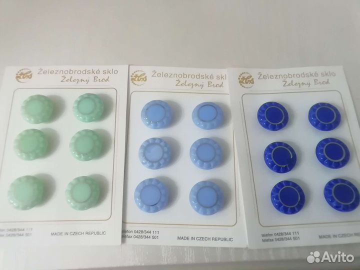 Пуговицы Чехия винтаж новые(чешское стекло)