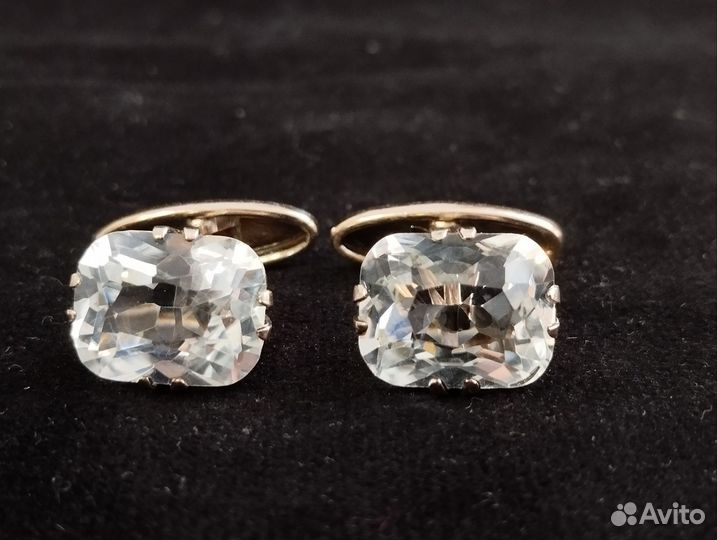 Запонки с горным хрусталем