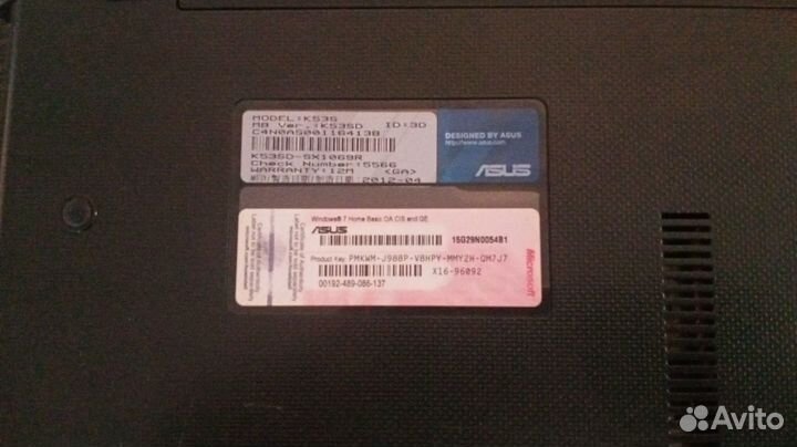 Ноут asus K53S озу 12Гб SSD 120Гб HDD 320Гб nvidia