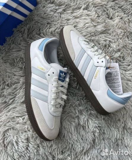 Adidas Samba Og White Blue Halo Powder Sky Blue