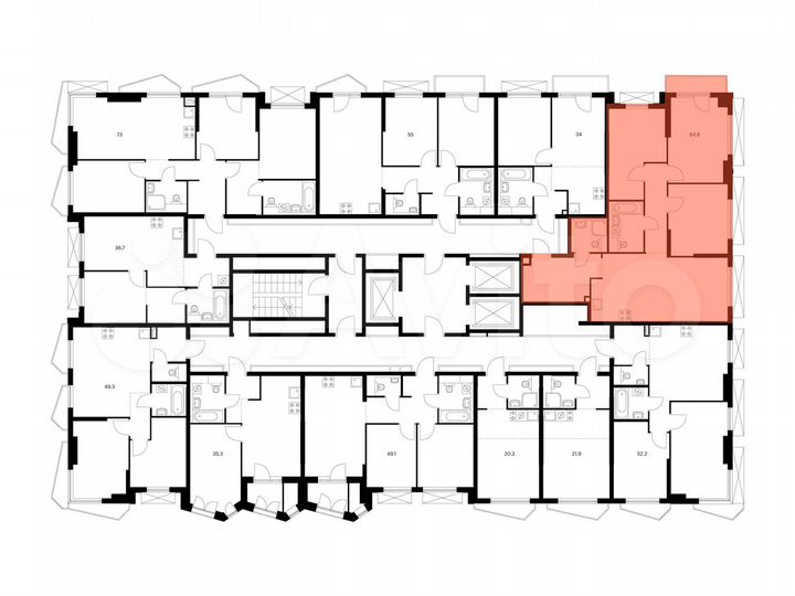 3-к. квартира, 84,6 м², 10/23 эт.