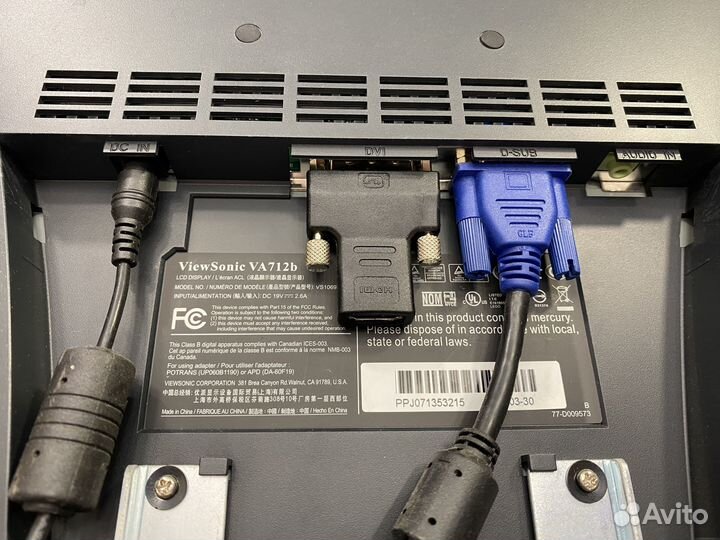 Монитор ViewSonic VA712b с динамиками