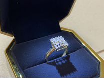 Золотое кольцо 585 пробы, вставки цирконы