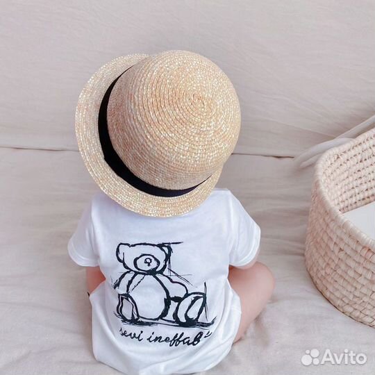 Соломенная шляпа детская
