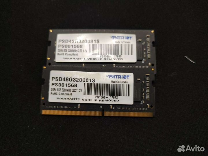 Patriot Memory SO-dimm DDR4 3200 MHz 8Gb x 2