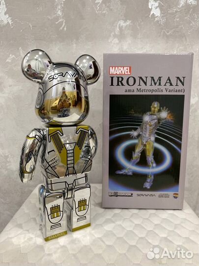 Игрушка Bearbrick 28см Железный человек,новая