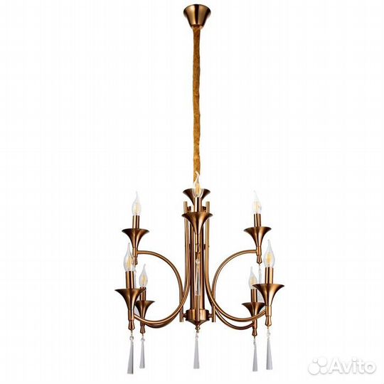 Люстра 'Тронг' 8х40Вт Е14 латунь 72х72х63 см