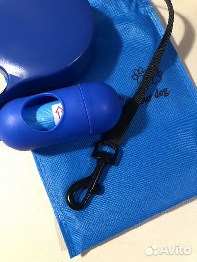 Поводок рулетка новая с контейнером и пакетами