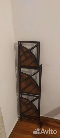Этажерка угловая металлическая складная