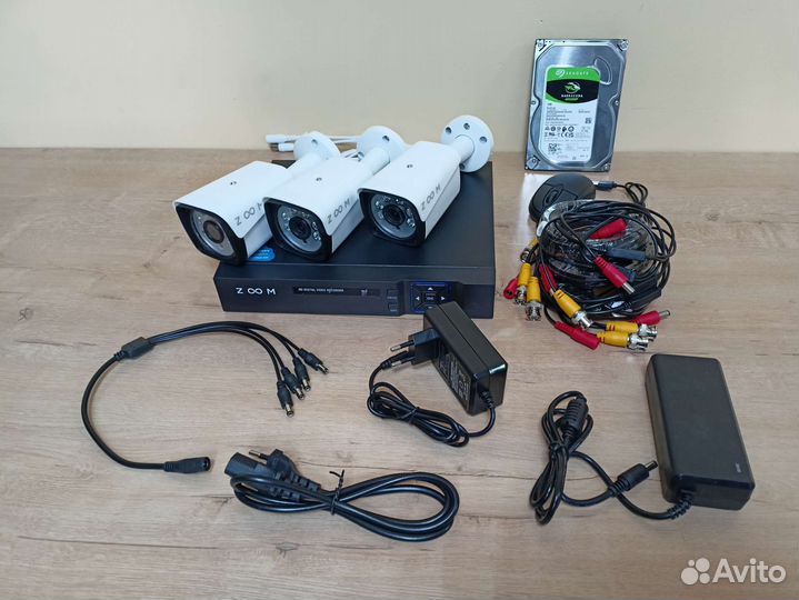 Готовый набор видеонаблюдения с диском на 1 тб