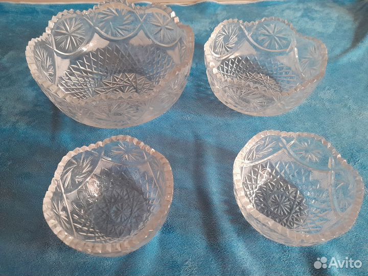 Хрустальные вазы для салатов СССР