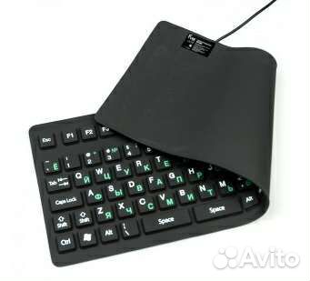 Клавиатура USB гибкая резиновая мягкая новая