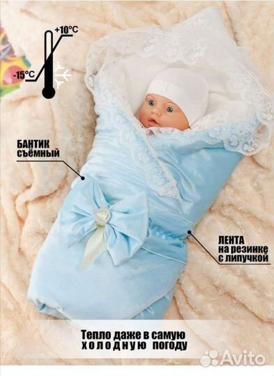 Конверт новый На выписку для мальчика зимний