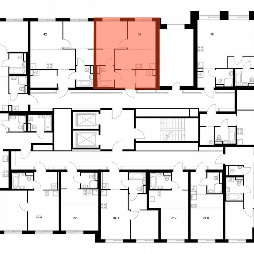 1-к. квартира, 39 м², 15/15 эт.