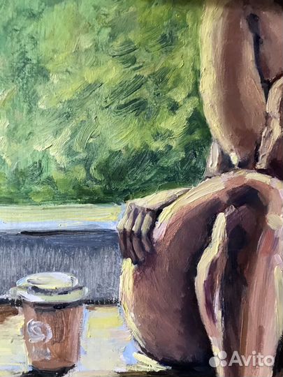 Живопись маслом. Блики солнца. 35х50 см