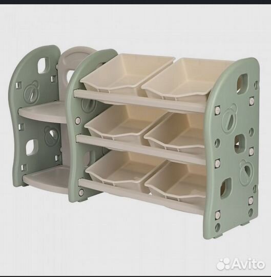 Стеллаж для игрушек с ящиками Green, 116*34*66