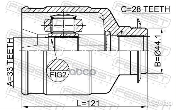 Шрус внутренний правый 33X44.1X28 1211D7RH Febest